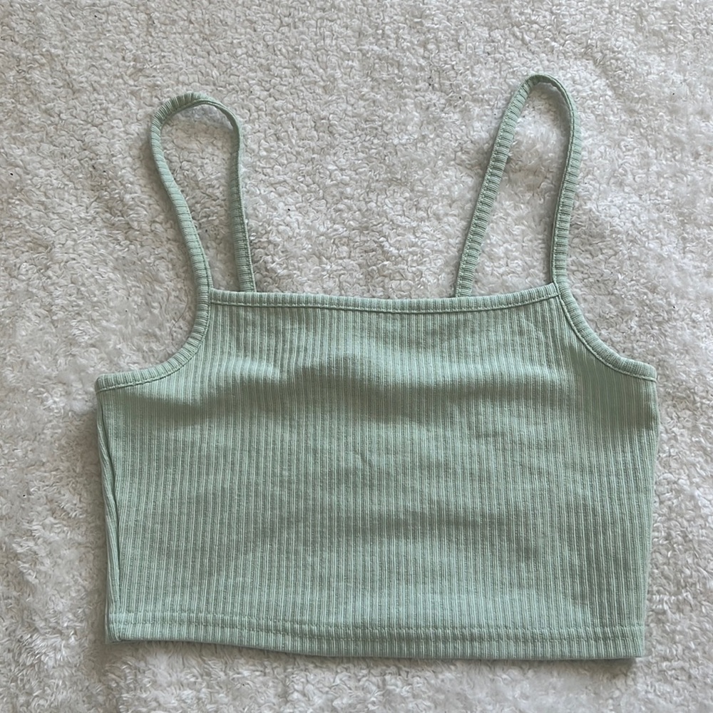 H&M mint green ribbed tank